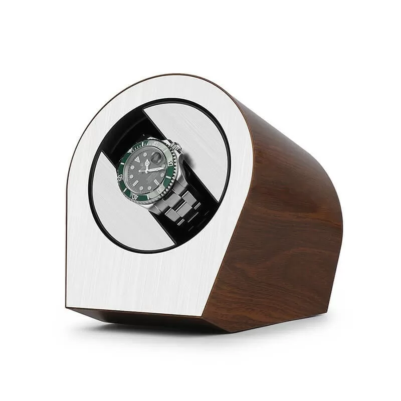 Single Self Winding Watch Winder with Walnut Wood