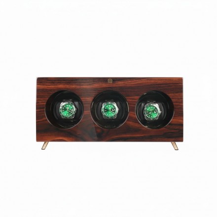 Solid wood automatic watch winder box for 3 watches with quiet motor – Roroos
