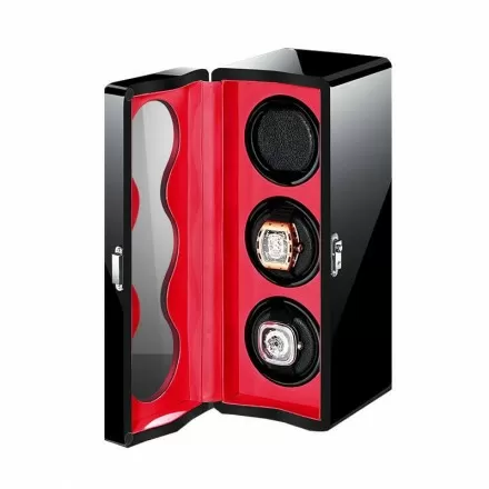 Avvolgitori per orologi automatico triplo verticale - Nero Panoramica