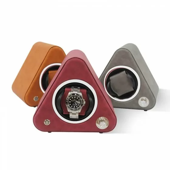 Leather Triangle Single Mini Watch Winder