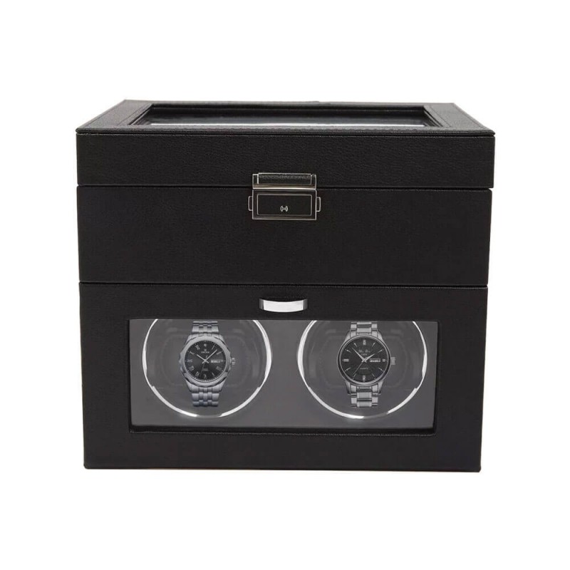 Remontoir double 2 montres automatiques avec 8 compartiments de rangement bijoux Roroos