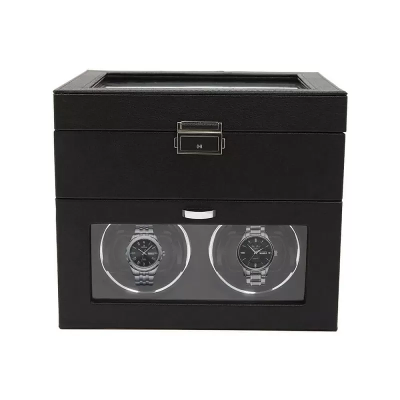 Remontoir double 2 montres automatiques avec 8 compartiments de rangement bijoux Roroos