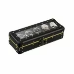 Metal 5 Slots Watch Case With Glass Window