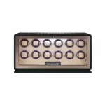 The Emerald Maestro: Forest Green Leather 12-Watch Winder with Touchscreen