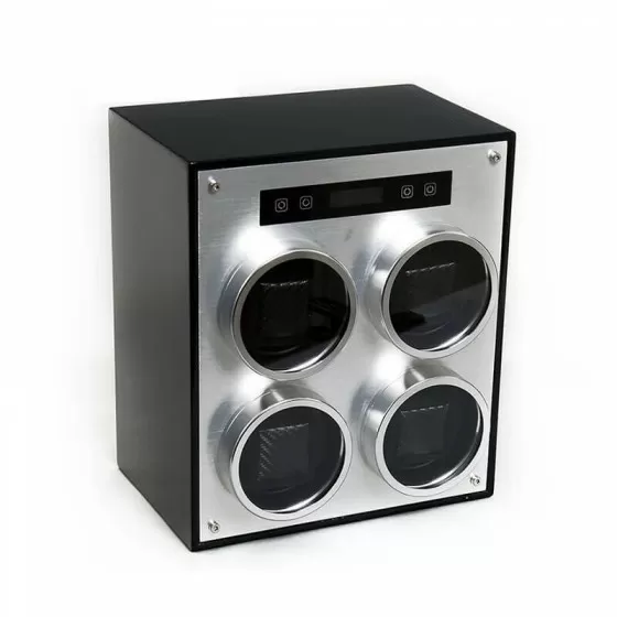 Devanadera de reloj de metal cuádruple con tapa - Fibra de carbono