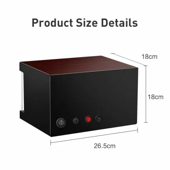 Cargador de reloj automático doble de madera maciza, acabado clásico, vista lateral