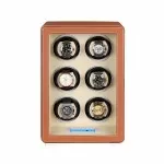 LCD Touch Automatico 6 Slots Guarda Winder con pelle marrone