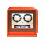 Remontoir de montre double de luxe avec cuir orange pour montres automatiques
