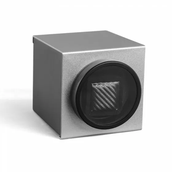 Rebobinador de reloj única individual en aleación de aluminio - Plata