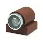 Remontoir de montre simple classique en cuir marron avec fenêtre en verre