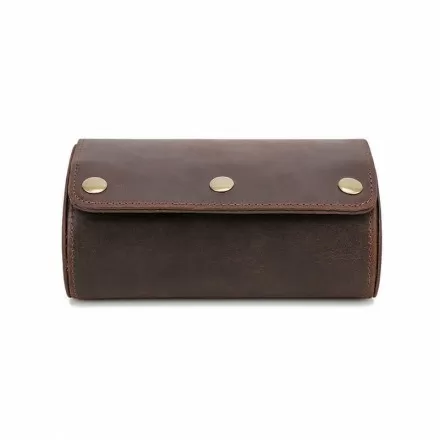 Handmade Genuine Leather Watch Roll for 2 Watches — Travel-Ready Case