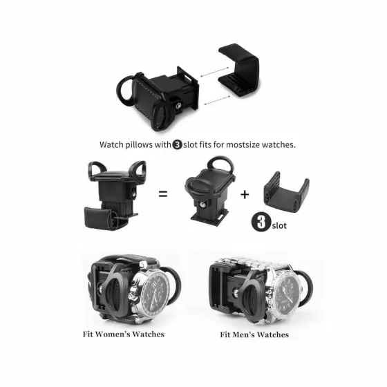 Oreillers de montre de Roroos double enrouleur de montre avec 8 rangements supplémentaires