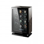 Dark Warrior 12 Slots Intelligent Watch Winder in Striped Ebony Wood