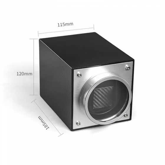 Single Watch Winder in Carbon Fiber Finish and Aluminium