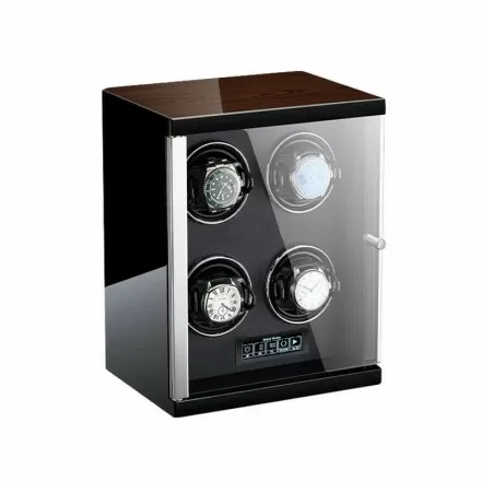 Premium Smart Quad Watch Winder with Touch Control - Black Interior Overview