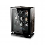 Dark Warrior Luxury 9 Slots Watch Winder in Striped Ebony Wood