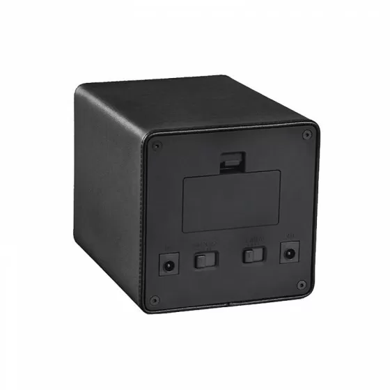 Remontoir de montre simple en cuir PU noir avec fenêtre en aluminium