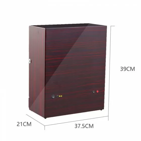 Rosewood Automatic 6 Watch Winder Box With Lcd Touch Screen in Black Interior - ROROOS.com