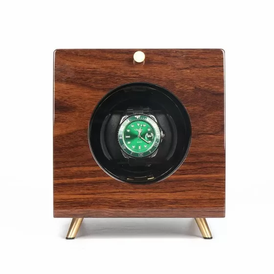 Roroos single watch winder for Rolex in solid ebony wood – automatic watch winding box