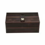 Handmade Brown Leather Watch Box — Display & Storage Case for 3 Watches