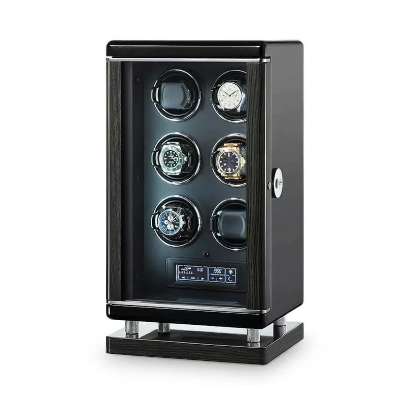 Avvolgitore per orologi automatici - Adatto per 6 orologi in legno con touch screen LCD