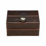 Handmade Portable Brown Leather Case — Designed for 2 Mechanical Watches