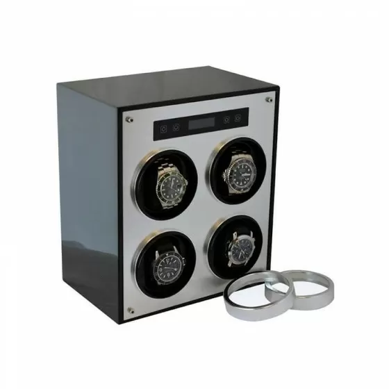 Devanadera de reloj de metal cuádruple con tapa - Fibra de carbono