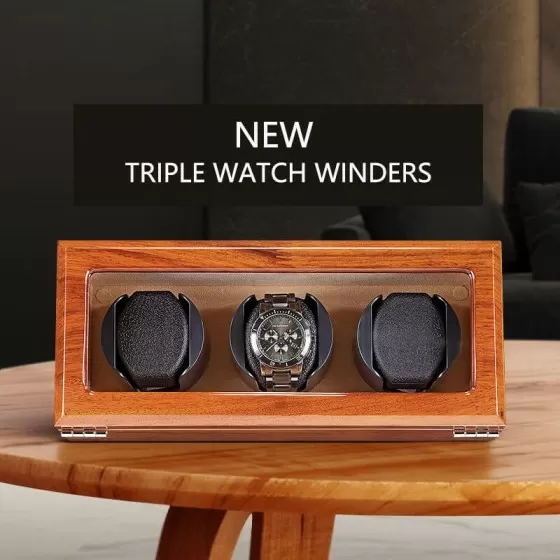 Hot hand made triple watch winder - Rosewood