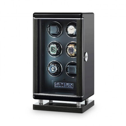 Best Design 6 Wooden Automatic Watch Winder Storage Box with LCD Touch Screen