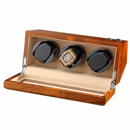 Remontoir triple montre fait main à chaud - Palissandre Vue d'ensemble
