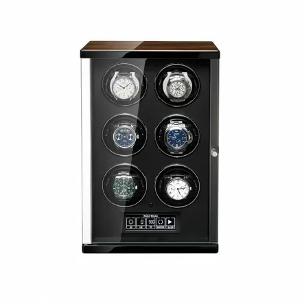 Automatischer Uhrenbeweger mit Touch Control mit 6 Fächern - Schwarzes Interieur