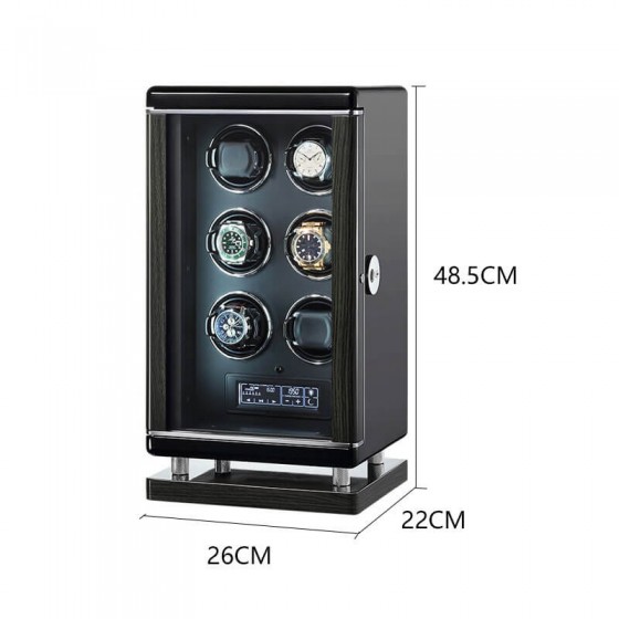 Best Design 6 Wooden Automatic Watch Winder Storage Box with LCD Touch Screen