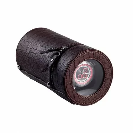 Avvolgitore per orologio portatile singolo in pelle marrone