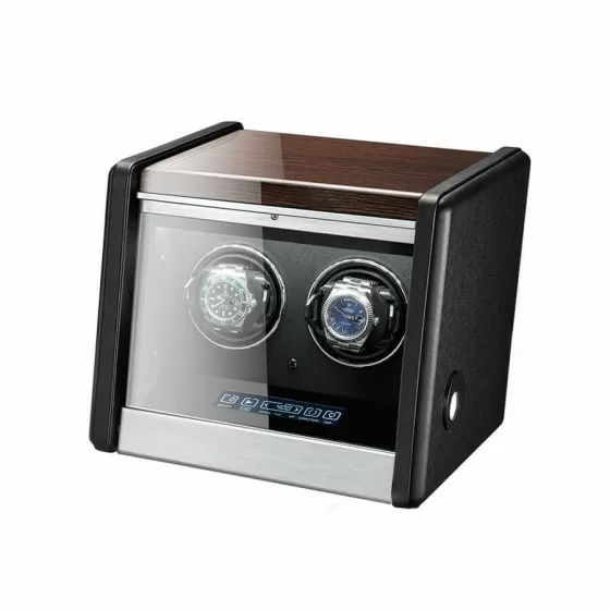 2 Watch Winder in Walnut Wood with Piano Lacquer - Z-Style