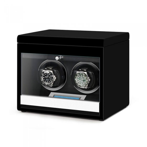 2 Watch Winder in Black with Extra Storage Area