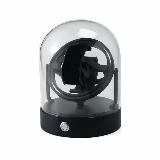 Detalle de los ejes giroscópicos del enrollador Roroos Perseus Negro en rotación
