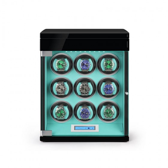 Tiffany blue 9-slot watch winder box with extra storage compartments for automatic watches – Roroos