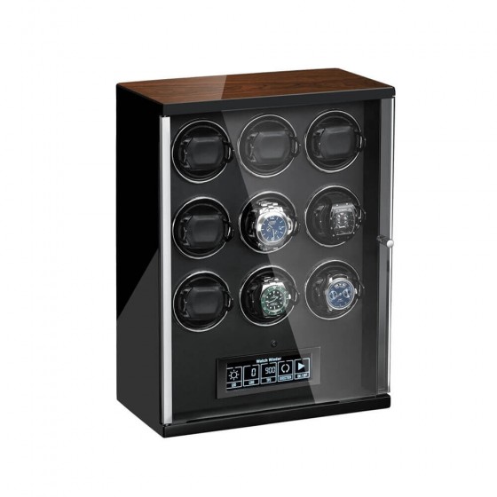 Panel táctil LCD del enrollador de relojes Roroos para 9 relojes — configuración TPD individual