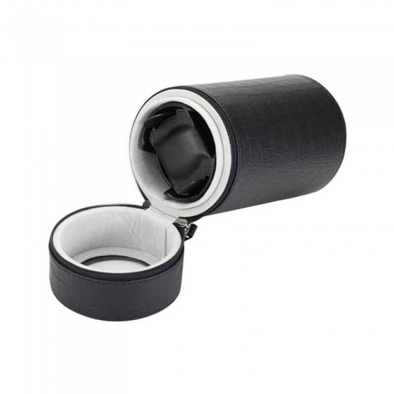 Single Travel Watch Winder Box With Black Leather Open