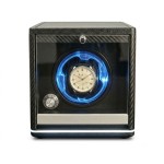 Remonteur de montre automatique 1 emplacement en fibre de carbone avec éclairage d’ambiance LED flottant