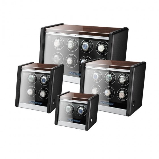 2 Watch Winder in Walnut Wood with Piano Lacquer - Z-Style