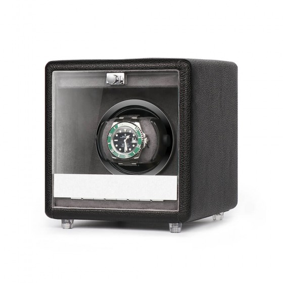 Remontoir simple en cuir ouvert avec coussinet télescopique réglable pour montre automatique