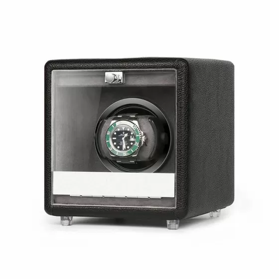 Remontoir simple en cuir ouvert avec coussinet télescopique réglable pour montre automatique