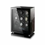 Dark Warrior Luxury 9 Slots Watch Winder in Striped Ebony Wood