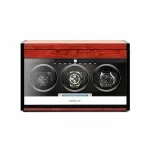 Portaorologi Touch Screen Triplo con Cassetto in Ebano