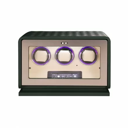 Rolex 3-Watch Winder with Green Leather