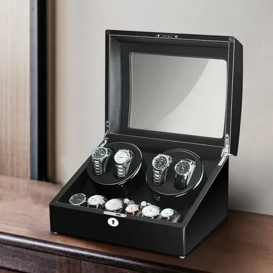 Bobinadora de relojes automáticos negra para Rolex y Omega – decoración de escritorio o dormitorio de lujo