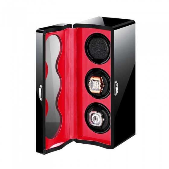 Avvolgitori per orologi automatico triplo verticale - Nero