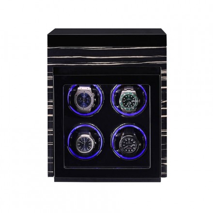 Remontoir de montre vertical 4 fentes Boîte de remontage de montre automatique 4 Montres Boîtier Écran tactile Télécommande