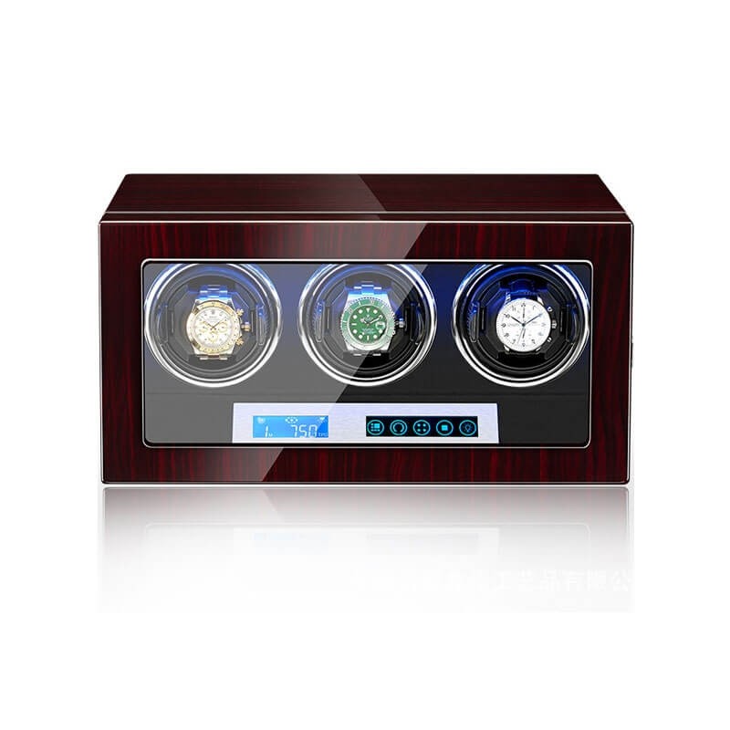 Rebobinador de 3 relojes con pantalla táctil LCD en interior negro